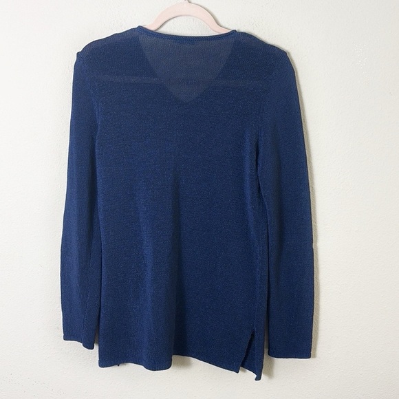 J. McLaughlin Callum Blue V-Neck Long Sleeves Pullover Sweater size Medium - Picture 6 of 7